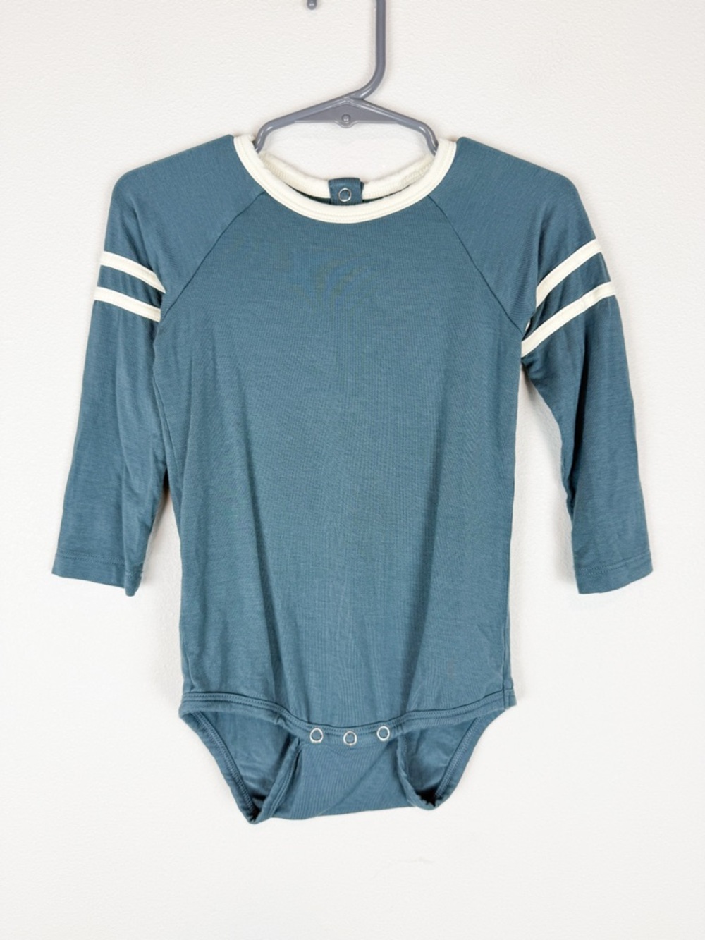 New Kate Quinn Blue Varsity Stripe Long Sleeve One Piece Top Shirt Size 18-24m